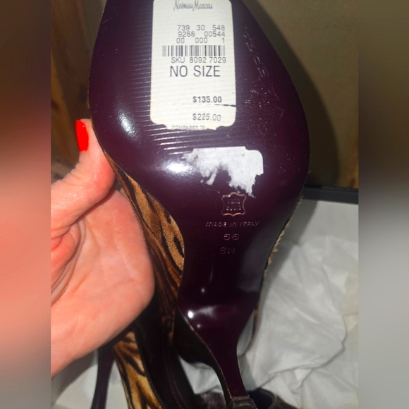 NWT VIA SPIGA CALF HAIR LEATHER PUMPS SZ 8N - Picture 2 of 3